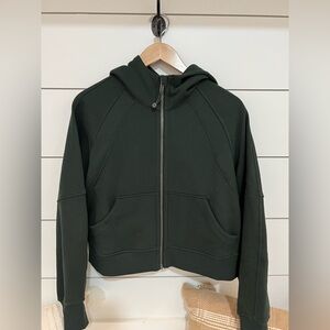 Lululemon Scuba Oversized Full Zip Dark Green Hoodie XS/S LW3HTLS.03